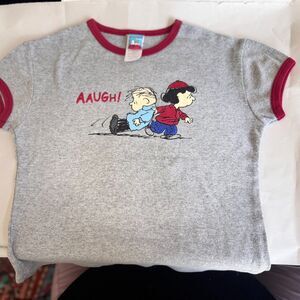 Y2K Vintage Peanuts Tee, Lucy & Linus Graphic Ringer, Made in USA